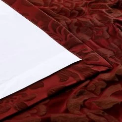 Astoria Red & Bronze Faux Silk Jacquard Curtain -Chic Curtains Shop JQCH 201268 4624 5
