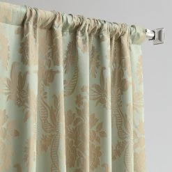Magdelena Jade & Gold Faux Silk Jacquard Curtain -Chic Curtains Shop JQCH 201272 36407 3