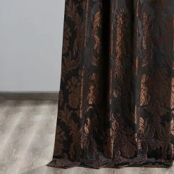 Magdelena Black & Copper Faux Silk Jacquard Curtain 12 Magdelena Black & Copper Faux Silk Jacquard Curtain -Chic Curtains Shop JQCH 201302 5065 1