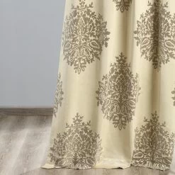 Ellaria Silver & Ivory Faux Silk Jacquard Curtain -Chic Curtains Shop JQCH 20160733 36749 1