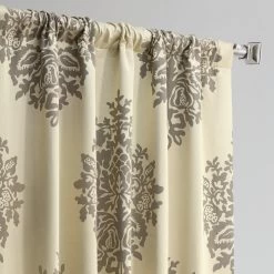 Ellaria Silver & Ivory Faux Silk Jacquard Curtain -Chic Curtains Shop JQCH 20160733 36749 3