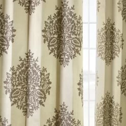 Ellaria Silver & Ivory Faux Silk Jacquard Curtain -Chic Curtains Shop JQCH 20160733 36749 4