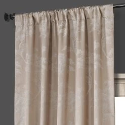 Sequoia Sand Beige Faux Silk Jacquard Curtain -Chic Curtains Shop JQCH RA197605 74891 3