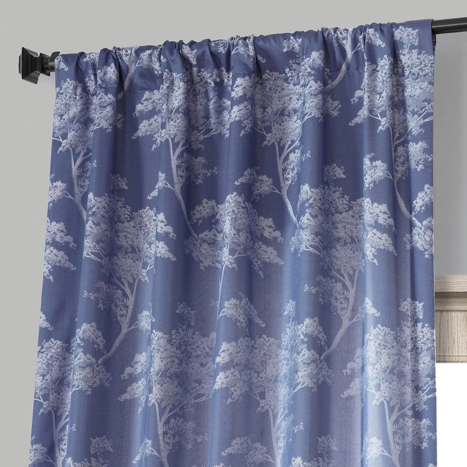 Sequoia Cobalt Blue Faux Silk Jacquard Curtain 5 Sequoia Cobalt Blue Faux Silk Jacquard Curtain - Image 3