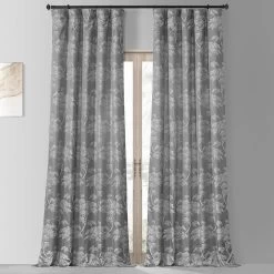 Sequoia Silver Grey Faux Silk Jacquard Curtain