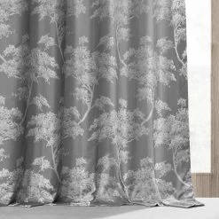 Sequoia Silver Grey Faux Silk Jacquard Curtain -Chic Curtains Shop JQCH RA197615 74893 4