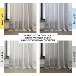 Light Greige Euro Linen Curtain -Chic Curtains Shop LNCH EGB8041036 angled front view