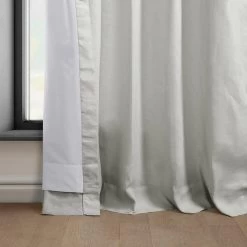 Light Greige Euro Linen Curtain -Chic Curtains Shop LNCH EGB8041036 lining view