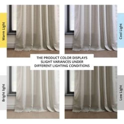 Light Birch Euro Linen Curtain 13 Light Birch Euro Linen Curtain -Chic Curtains Shop LNCH EGB8041037 angled front view