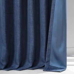 Lake Blue Monochromatic Faux Linen Room Darkening Curtain Pair (2 Panels) 12 Lake Blue Monochromatic Faux Linen Room Darkening Curtain Pair (2 Panels) -Chic Curtains Shop LNMC 2053 69568 5