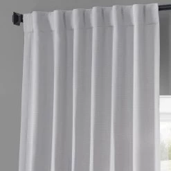 Colonial Off White Monochromatic Faux Linen Room Darkening Curtain Pair (2 Panels) -Chic Curtains Shop LNMC 2055 69570 4