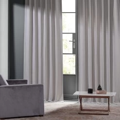 Navajo Cream Monochromatic Faux Linen Room Darkening Curtain Pair (2 Panels) -Chic Curtains Shop LNMC 2056 69571