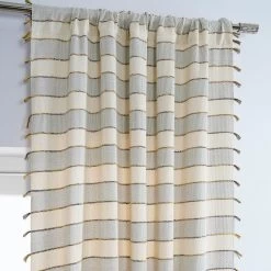 Leon Loom Woven Cotton Sheer Curtain -Chic Curtains Shop LWCC 2208605 pole pocket header