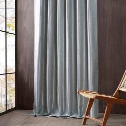 Simply Silver Vintage Dupioni Faux Silk Hotel Blackout Curtain -Chic Curtains Shop PDCH SBO9 68908 1