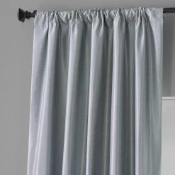 Simply Silver Vintage Dupioni Faux Silk Hotel Blackout Curtain -Chic Curtains Shop PDCH SBO9 68908 3