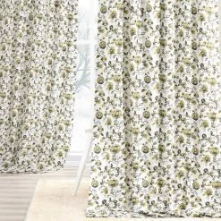 Madison Gold & Grey Printed Cotton Curtain -Chic Curtains Shop PDTW 1056A 68457