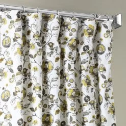 Madison Gold & Grey Printed Cotton Curtain -Chic Curtains Shop PDTW 1056A 68457 2