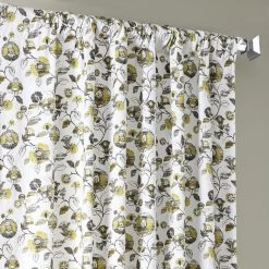 Madison Gold & Grey Printed Cotton Curtain -Chic Curtains Shop PDTW 1056A 68457 3