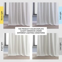 Off White Performance Linen Hotel Blackout Curtain -Chic Curtains Shop PLBO 23101 angled front view