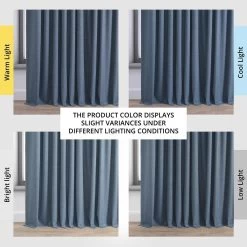 Dark Blue Extra Wide Performance Linen Hotel Blackout Curtain 13 Dark Blue Extra Wide Performance Linen Hotel Blackout Curtain -Chic Curtains Shop PLBO 23103 DW angled front view