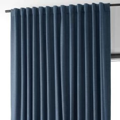 Dark Blue Extra Wide Performance Linen Hotel Blackout Curtain 10 Dark Blue Extra Wide Performance Linen Hotel Blackout Curtain -Chic Curtains Shop PLBO 23103 DW back tab header