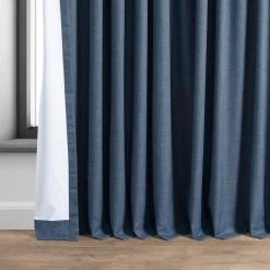 Dark Blue Extra Wide Performance Linen Hotel Blackout Curtain 12 Dark Blue Extra Wide Performance Linen Hotel Blackout Curtain -Chic Curtains Shop PLBO 23103 DW lining view