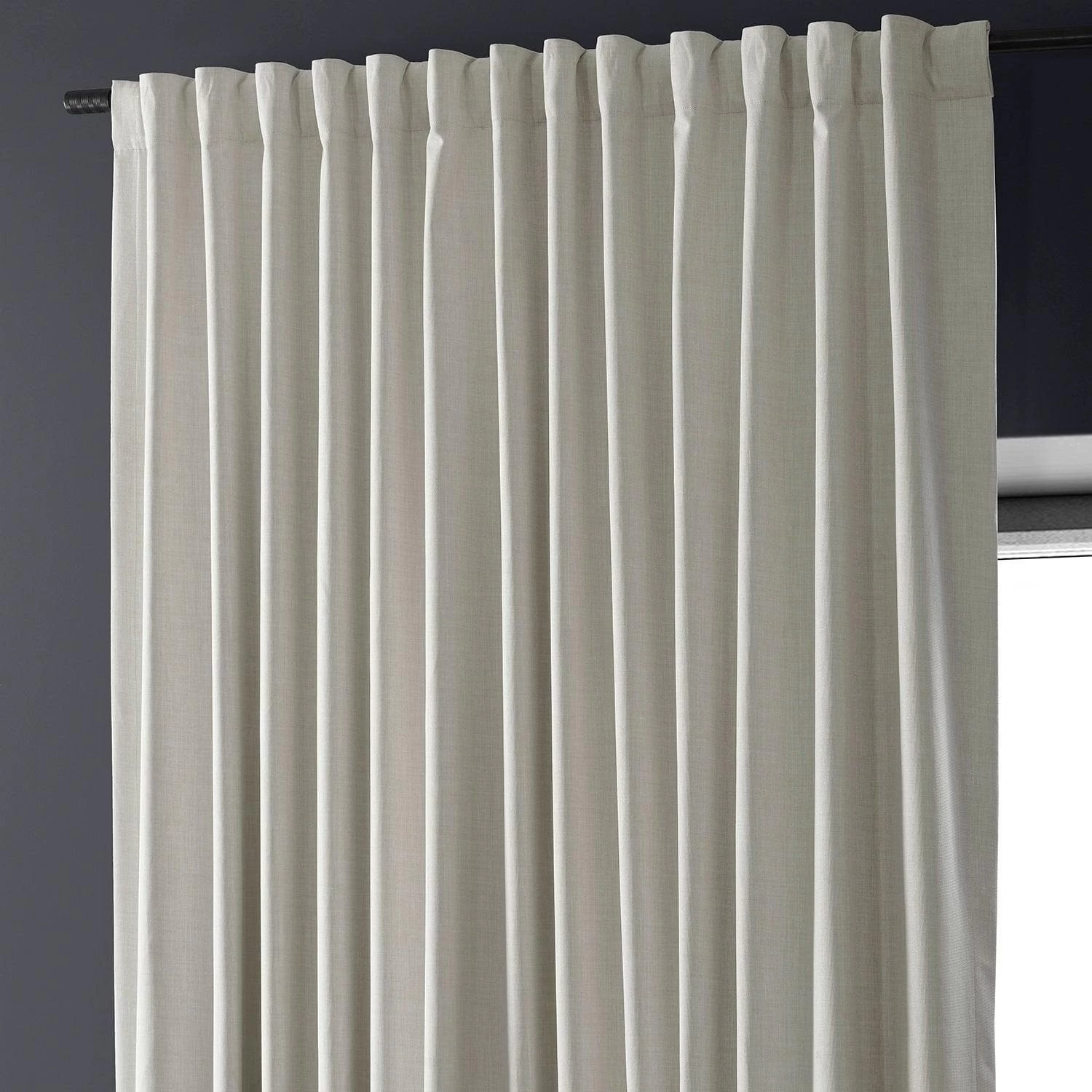 Warm White Extra Wide Performance Linen Hotel Blackout Curtain 5 Warm White Extra Wide Performance Linen Hotel Blackout Curtain - Image 3