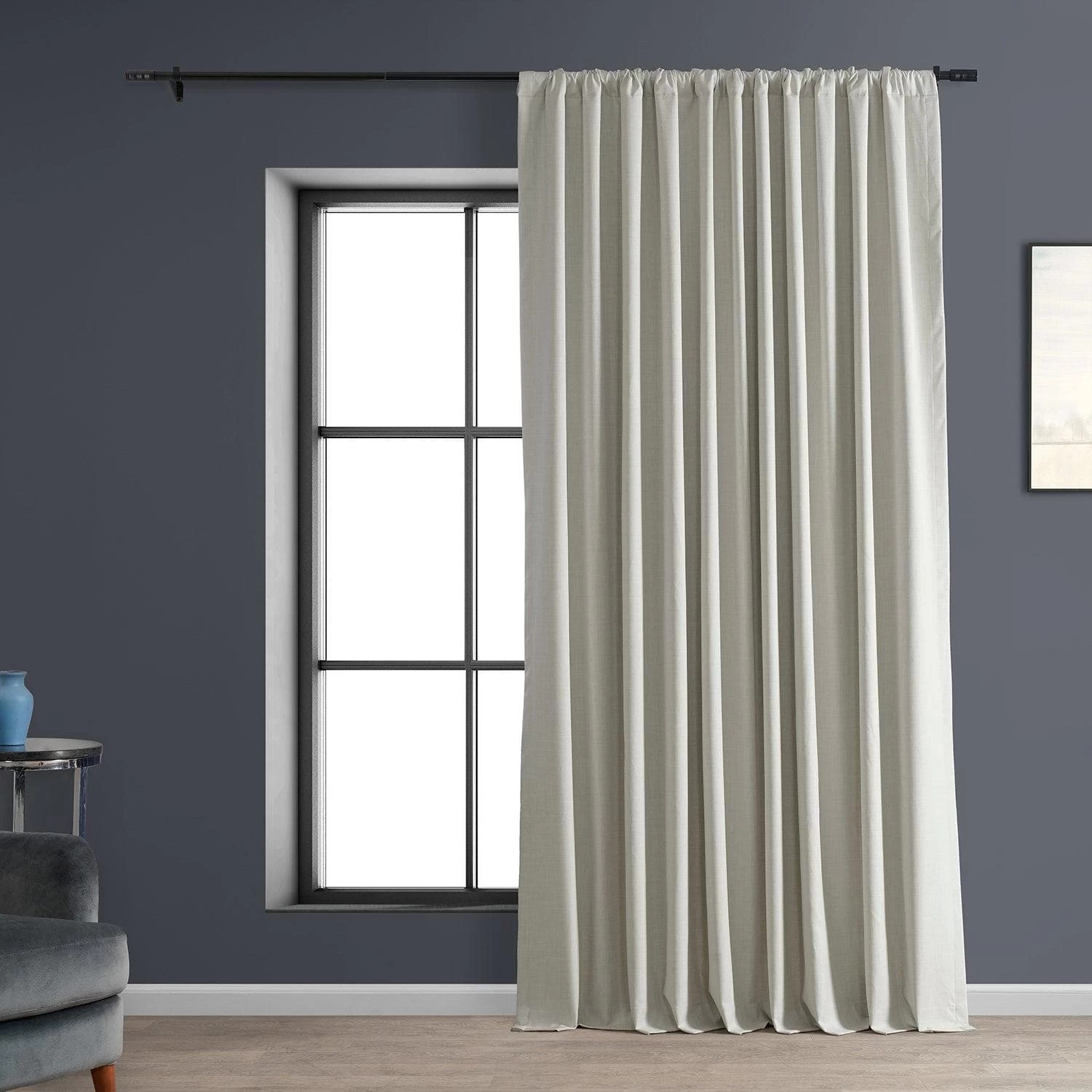 Warm White Extra Wide Performance Linen Hotel Blackout Curtain 3 Warm White Extra Wide Performance Linen Hotel Blackout Curtain
