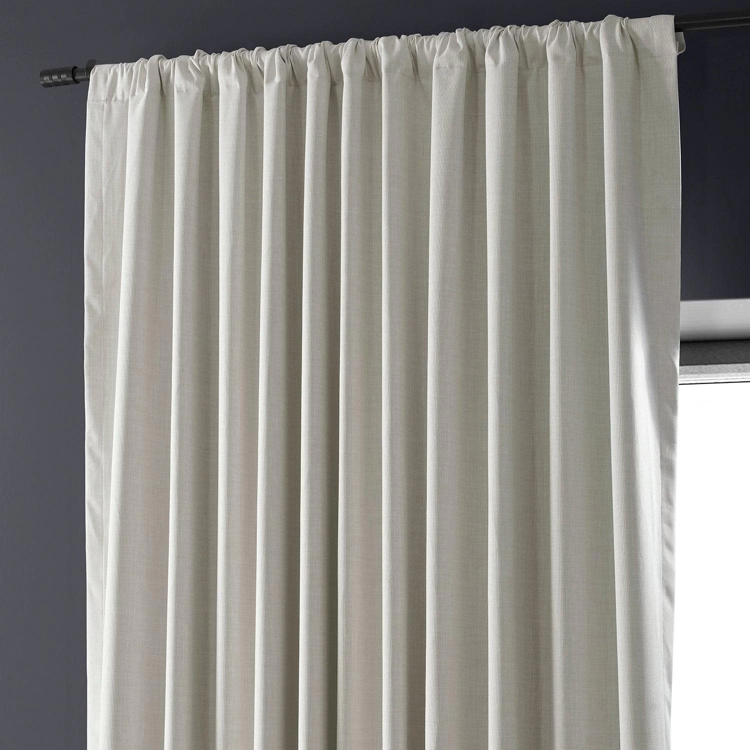 Warm White Extra Wide Performance Linen Hotel Blackout Curtain 6 Warm White Extra Wide Performance Linen Hotel Blackout Curtain - Image 4