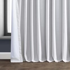 White Extra Wide Performance Linen Hotel Blackout Curtain -Chic Curtains Shop PLBO 23124 DW lining view