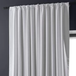 White Extra Wide Performance Linen Hotel Blackout Curtain -Chic Curtains Shop PLBO 23124 DW pole pocket header