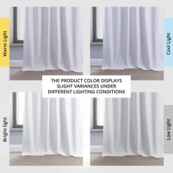 White Performance Linen Hotel Blackout Curtain -Chic Curtains Shop PLBO 23124 angled front view