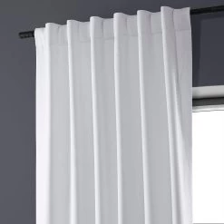 White Performance Linen Hotel Blackout Curtain -Chic Curtains Shop PLBO 23124 back tab header