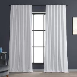 White Performance Linen Hotel Blackout Curtain