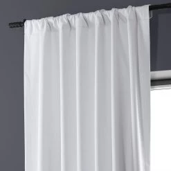 White Performance Linen Hotel Blackout Curtain -Chic Curtains Shop PLBO 23124 pole pocket header