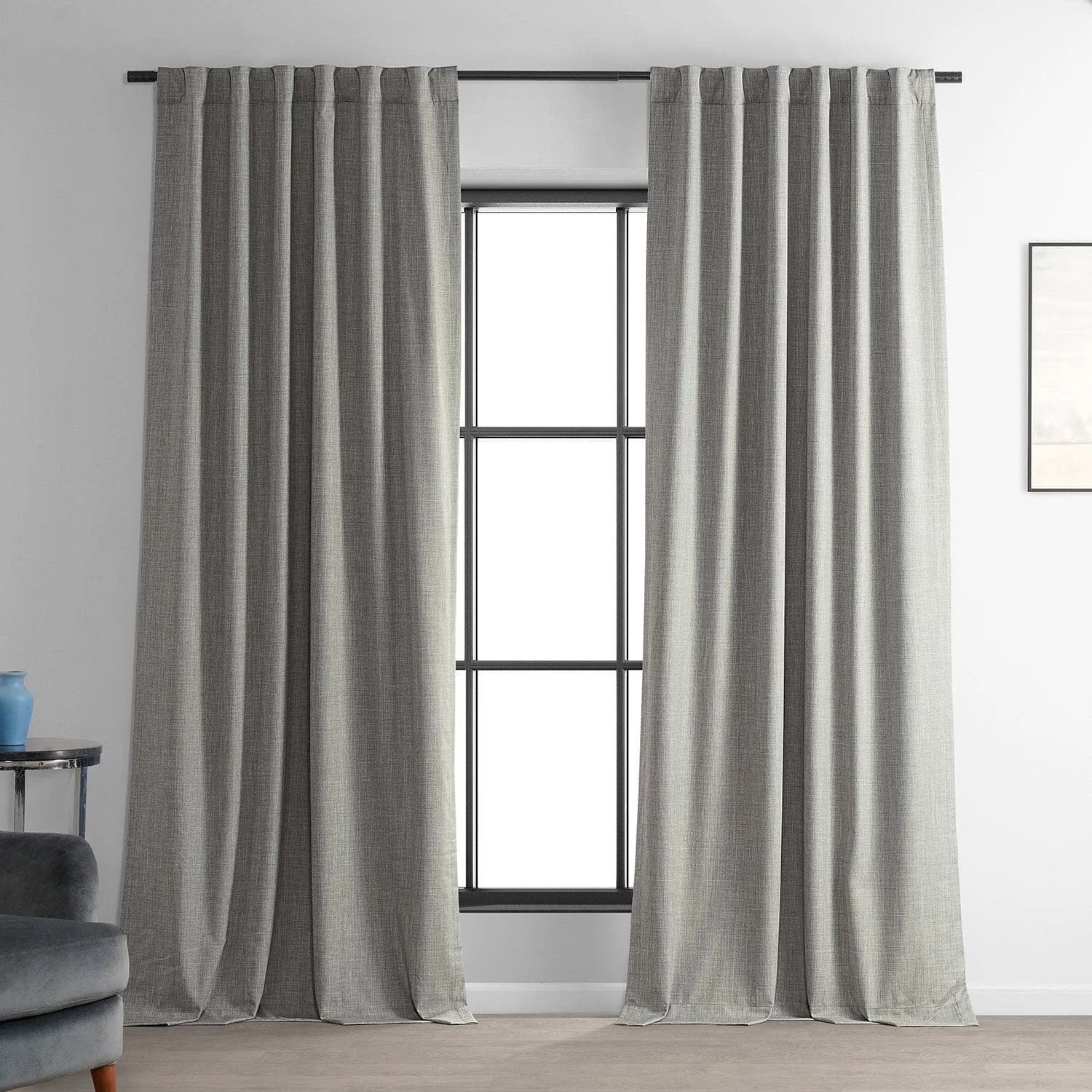 Dark Greige Performance Linen Hotel Blackout Curtain 3 Dark Greige Performance Linen Hotel Blackout Curtain