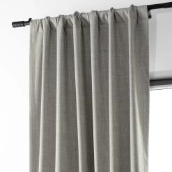 Dark Greige Performance Linen Hotel Blackout Curtain 11 Dark Greige Performance Linen Hotel Blackout Curtain -Chic Curtains Shop PLBO 23129 pole pocket header
