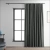 Dark Grey Extra Wide Performance Linen Hotel Blackout Curtain 2 Dark Grey Extra Wide Performance Linen Hotel Blackout Curtain -Chic Curtains Shop PLBO 23154 DW front view