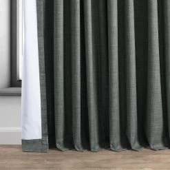 Dark Grey Extra Wide Performance Linen Hotel Blackout Curtain 12 Dark Grey Extra Wide Performance Linen Hotel Blackout Curtain -Chic Curtains Shop PLBO 23154 DW lining view