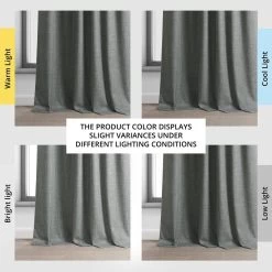 Dark Grey Performance Linen Hotel Blackout Curtain 13 Dark Grey Performance Linen Hotel Blackout Curtain -Chic Curtains Shop PLBO 23154 angled front view