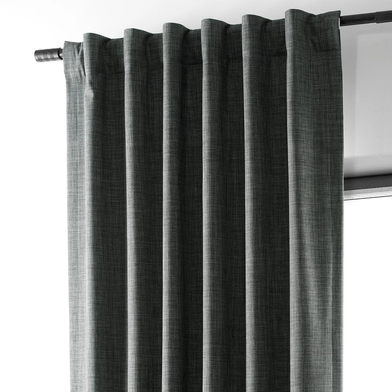 Dark Grey Performance Linen Hotel Blackout Curtain 5 Dark Grey Performance Linen Hotel Blackout Curtain - Image 3