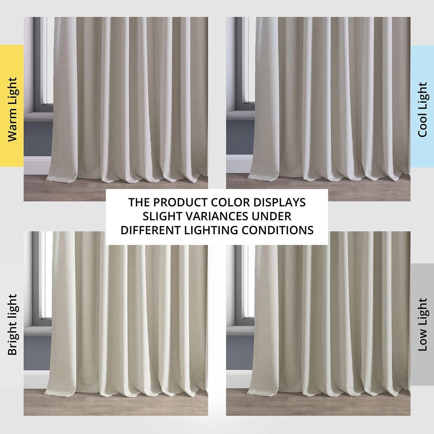 Light Beige Extra Wide Performance Linen Hotel Blackout Curtain 8 Light Beige Extra Wide Performance Linen Hotel Blackout Curtain - Image 6