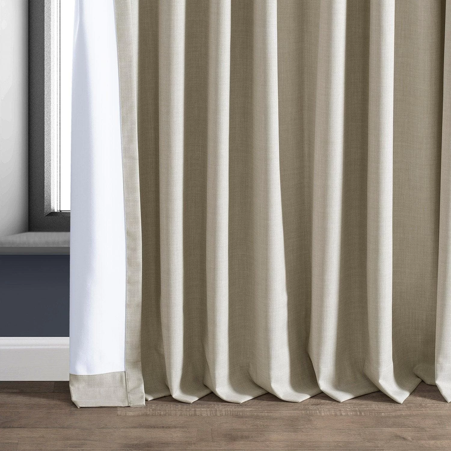 Light Beige Extra Wide Performance Linen Hotel Blackout Curtain 7 Light Beige Extra Wide Performance Linen Hotel Blackout Curtain - Image 5