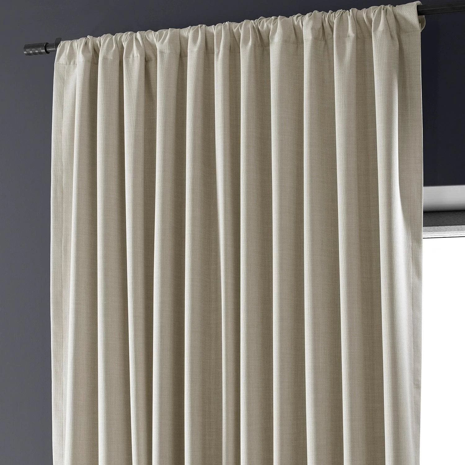 Light Beige Extra Wide Performance Linen Hotel Blackout Curtain 6 Light Beige Extra Wide Performance Linen Hotel Blackout Curtain - Image 4