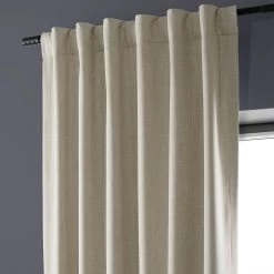 Light Beige Performance Linen Hotel Blackout Curtain -Chic Curtains Shop PLBO 23157 back tab header