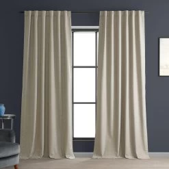 Light Beige Performance Linen Hotel Blackout Curtain
