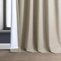 Light Beige Performance Linen Hotel Blackout Curtain -Chic Curtains Shop PLBO 23157 lining view