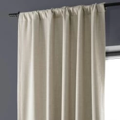 Light Beige Performance Linen Hotel Blackout Curtain -Chic Curtains Shop PLBO 23157 pole pocket header