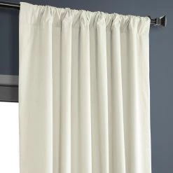 Fresh Popcorn Solid Cotton Hotel Blackout Curtain -Chic Curtains Shop PRCT BO01B pole pocket header