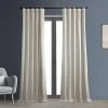 Hazelwood Beige Solid Cotton Hotel Blackout Curtain -Chic Curtains Shop PRCT BO02B front view